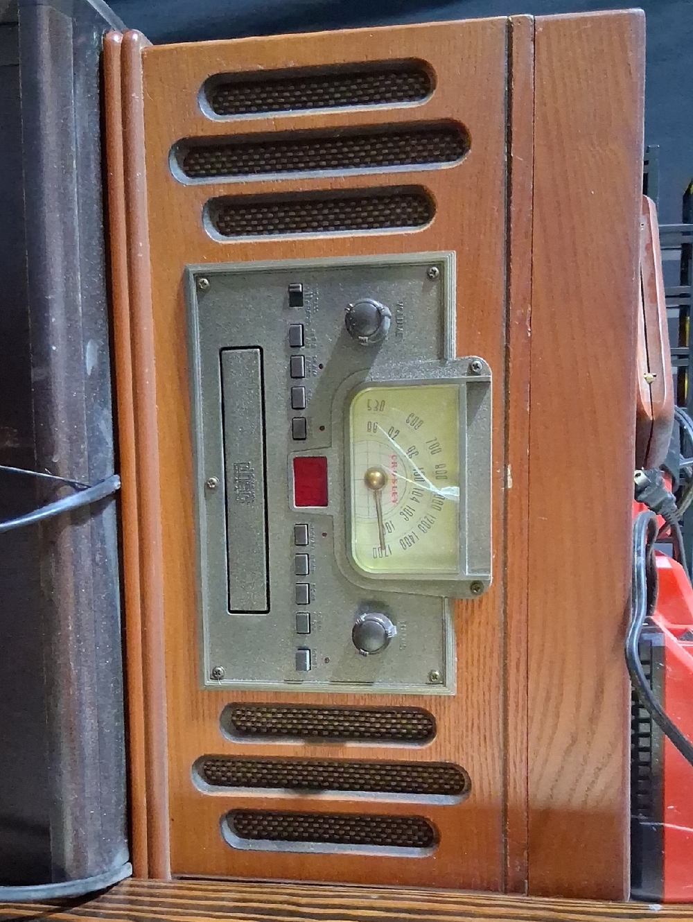 Vintage Portable Audio System in Wood Finish - Brown